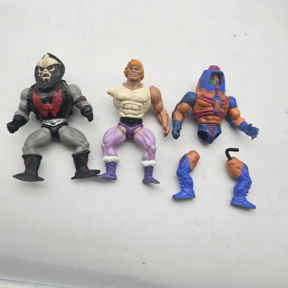 Vintage Mattel MOTU Action Figures Lot Hordak He-Man Man-E-Faces Parts Taiwan